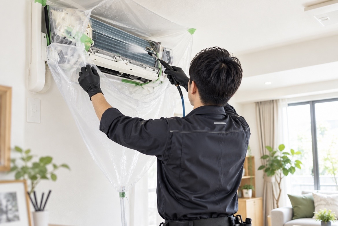 エアコンクリーニング｜壁掛けタイプ　★お掃除機能付きタイプもお値段そのままの画像